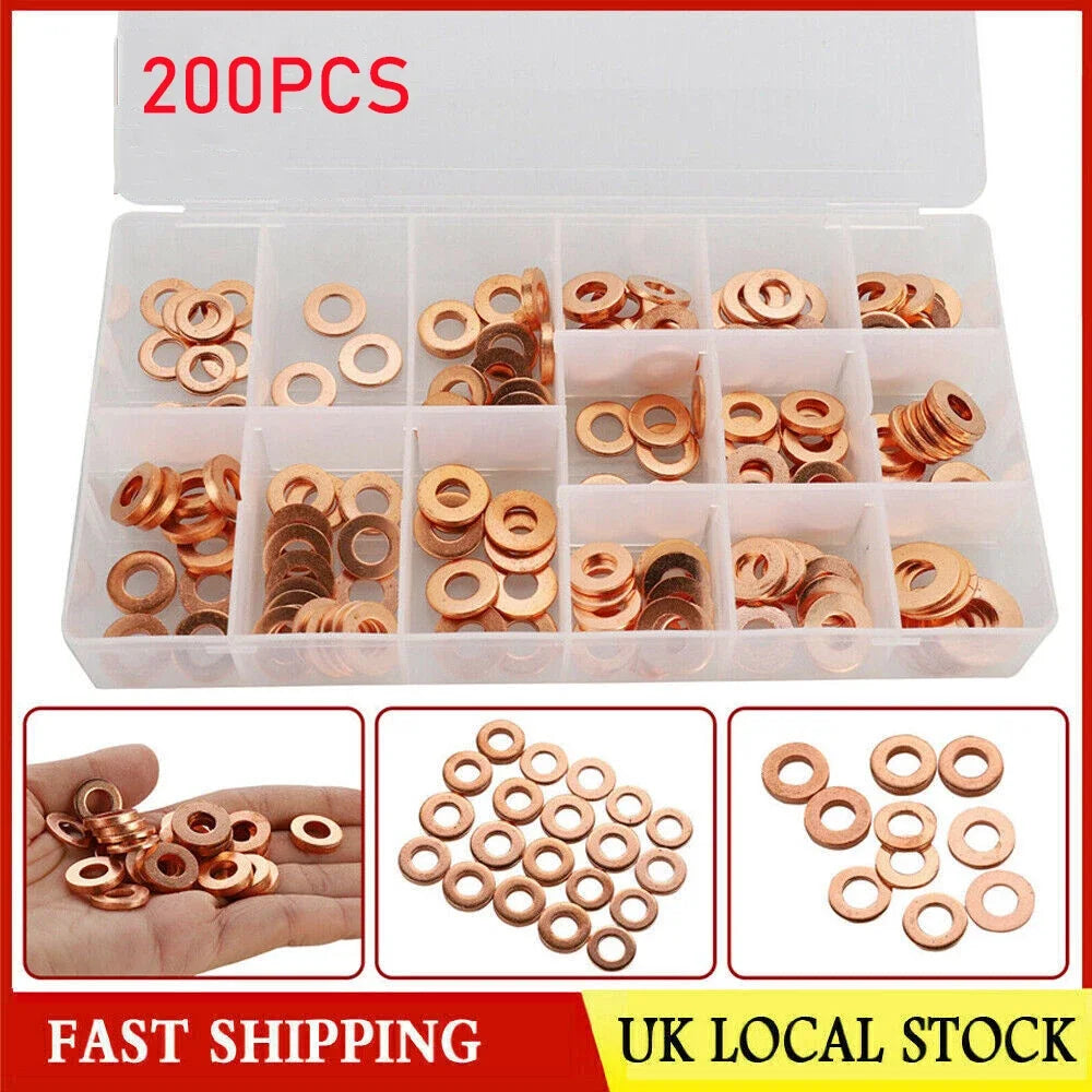 KIT 200 arruelas cobre bicos injetores