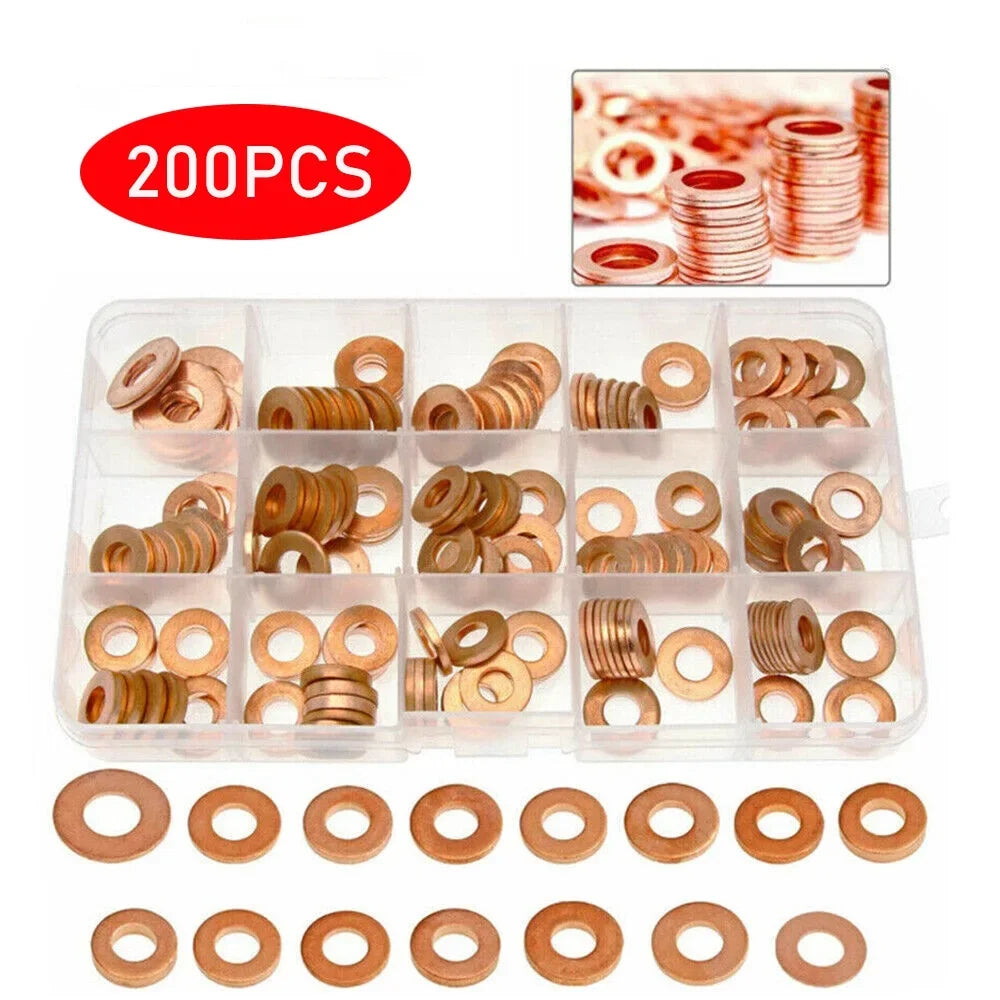 KIT 200 arruelas cobre bicos injetores